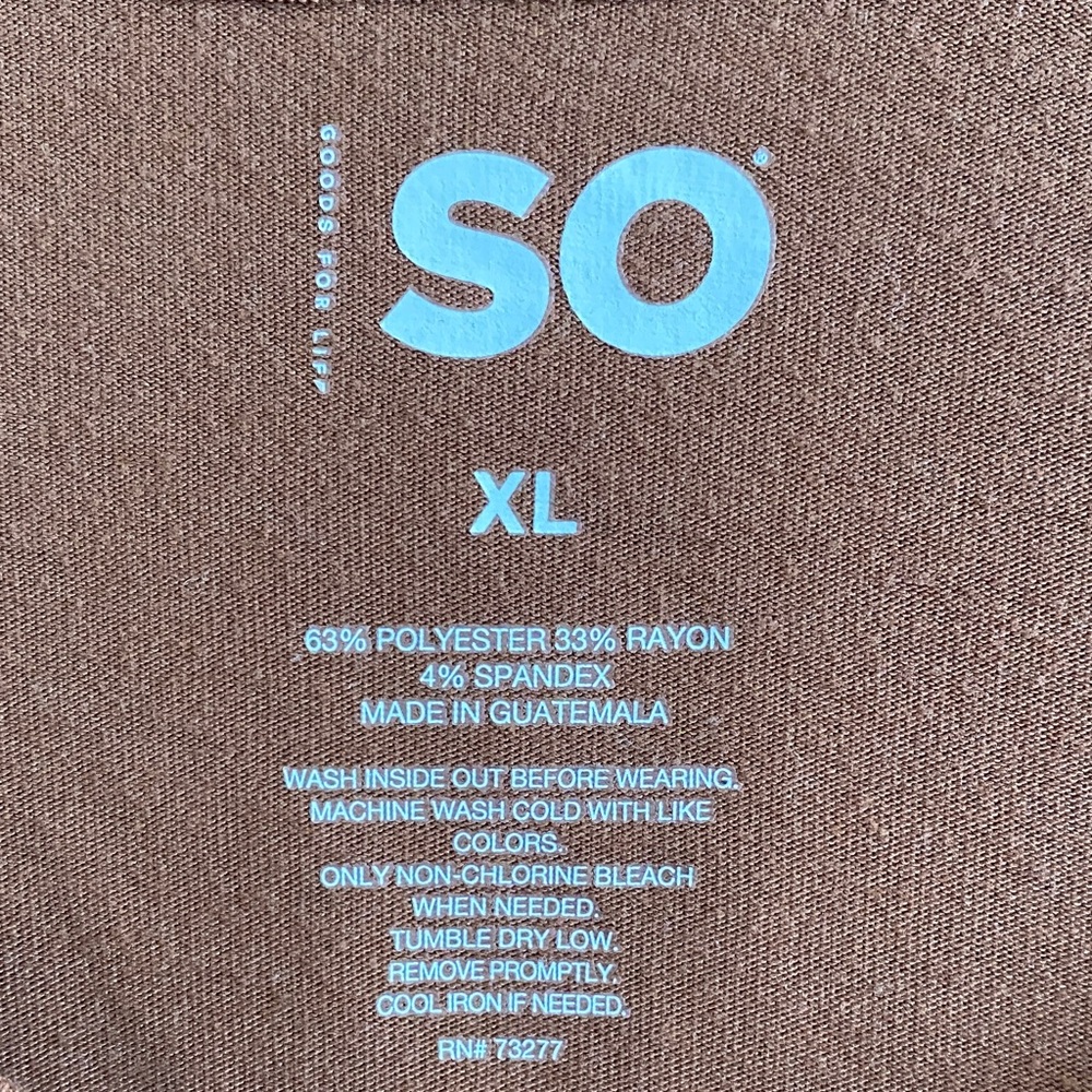 SO Women's xl brown Long Sleeve V-Neck Top - Picture 2 of 3
